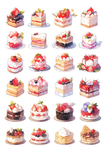 Pack De 96 Stickers De Postres Y Pasteles