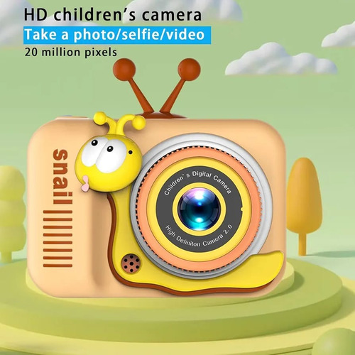 Camara Digital Retro Fotos Video Usb Juegos Niños Recargable Naranja Claro