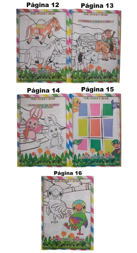 Imagen 8 de 8 de 40 Libros P/ Colorear Leer Y Jugar A Eleccion 16pag Stickers