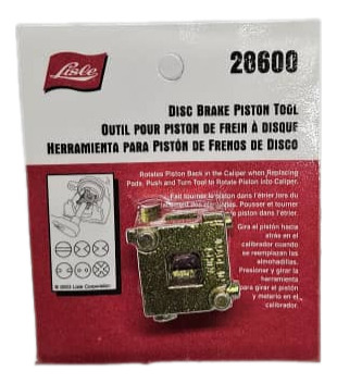 Herramienta Lisle Para Empujar Piston De Caliper De Freno