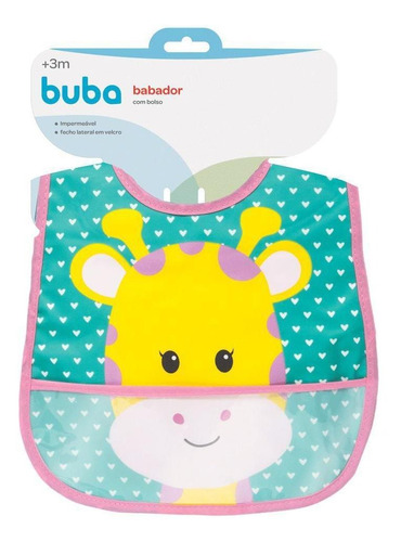 Babador Com Bolso Animal Fun - Girafa Buba