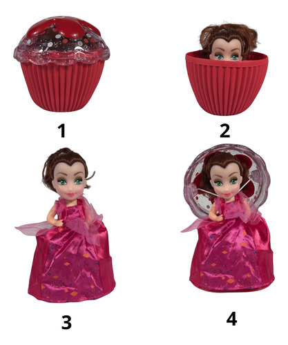 Set 3 Muñecas Juguete Niña Princesa En Cupcake Convertible