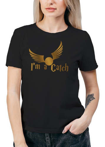 Polera Mujer Harry Potter Quidditch Gold Algodón Org Mov7