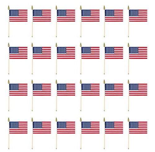 Banderas Americanas De Tela De Poliéster Palos De Made...