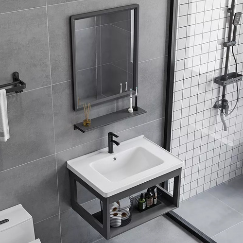 Lavabo De Marmol Espejo Baño Mini Lavabo Moderno Con Espejo