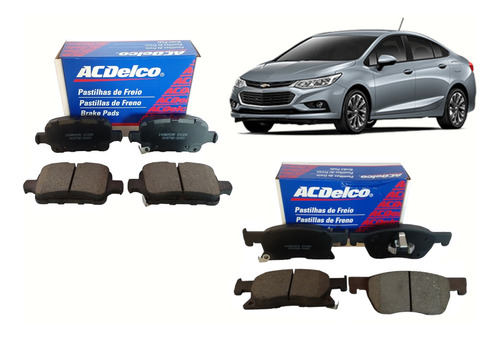 Kit Pastilhas Freio Diant + Tras Novo Cruze 1.4 2017 A 2020