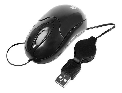 Mouse De Oficina Óptico Retráctil Xtech Negro Pcreg