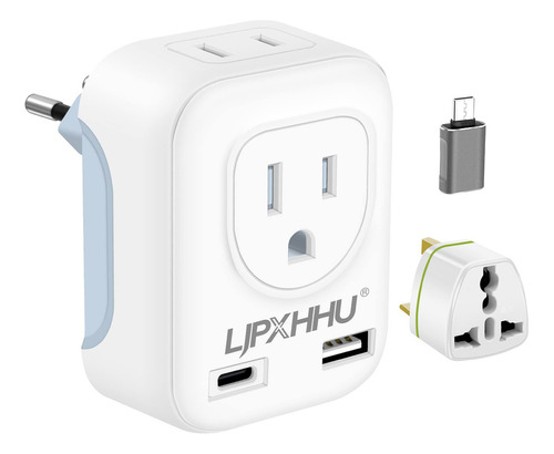 Adaptador De Enchufe De Viaje Europeo De  A Europa, Adaptado