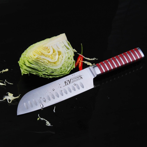 15 ° V Vampiro Pro Santoku 8 Pulgadas- Alto Carbón Alemán De
