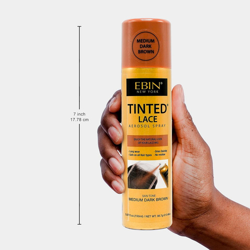 Spray Tintura Peruca Renda Ebin 150ml Marrom Dark Médio