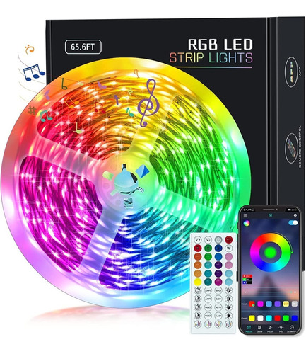 Tira De Luces Led 20 Metros Rgb 5050 Control App Music Sinc