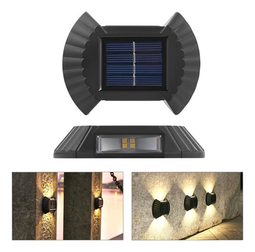 Luz De Pared Solar Lampara Impermeable Decorativa Calida