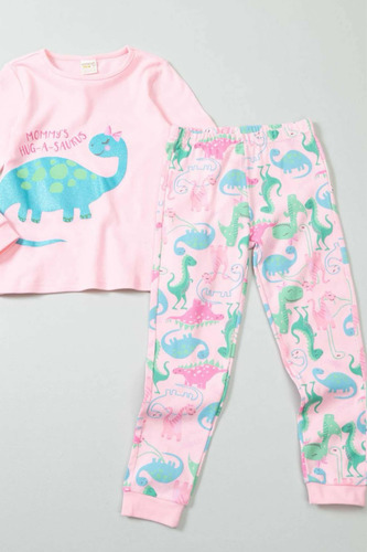 Pijama Niña Diseño Dinosaurio Color Rosa Talla 8