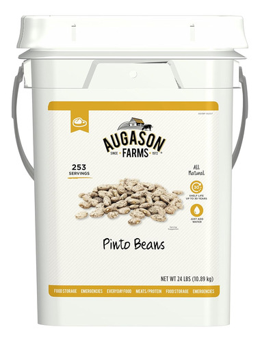 Cubeta Frijoles Pintos P/ Almacenamiento Emergencia Camping