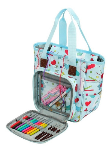 Imagen 6 de 6 de Bolso Porta Tejidos Lanas Palillos Y Crochet Envio Gratis