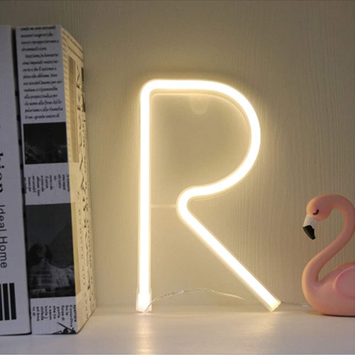 Letras Neón Led Signo De Luz R Alfabeto A-z Marquee Signo De