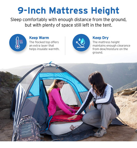 Colchón De Aire Inflable Para Camping Queen Con Bomba Recarg