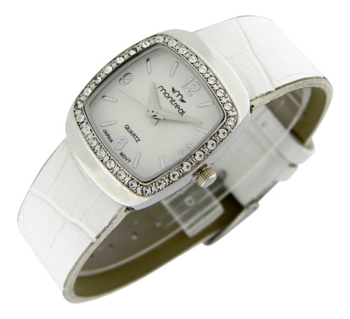 Reloj Montreal Mujer Ml950 Strass Malla Ecocuero Crocco