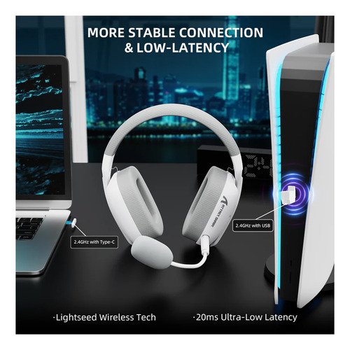Headtset Gamer Sem Fio Attack Shark Com Microfone L80pro