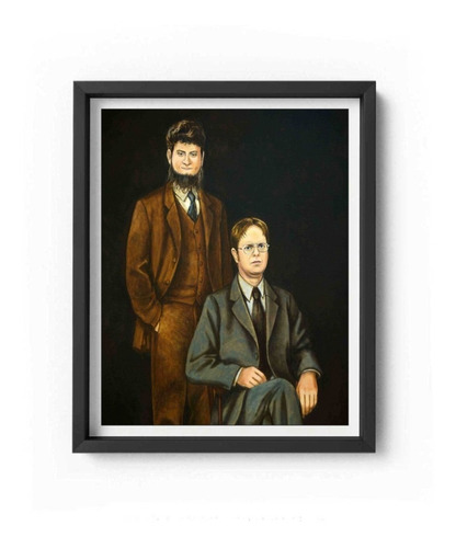 Cuadro The Office Dwight Schrute & Mose C/marco Vidrio 20x25