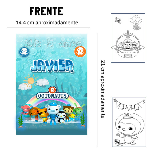 Cuaderno De Colorear Para Fiesta | Octonautas | 10 Pzas