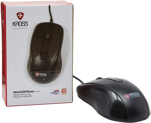 Imagem 3 de 5 de Mouse Com Fio Ke-m105 Clássico Preto Kross Elegance