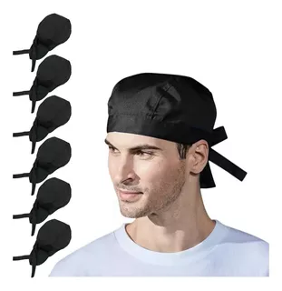 6pzs Gorro Cofia Para Chef Cocinero Estilo Turbante Unisex