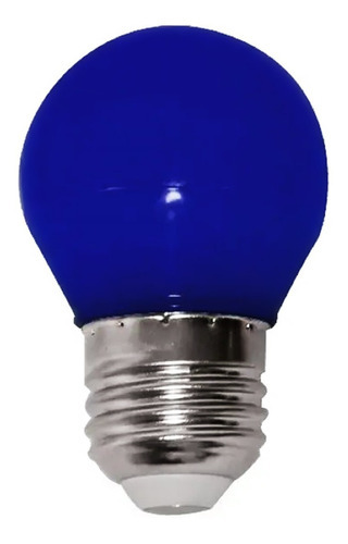 Lâmpada Led Bolinha 3w E27 Bivolt Azul Para Abajur Ou Lustre Cor Da Luz Rgb 127v