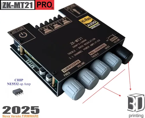 Placa Amplificador 2.1 Bluetooth 200w Rms Zk-mt21 Cs8673 | Frete