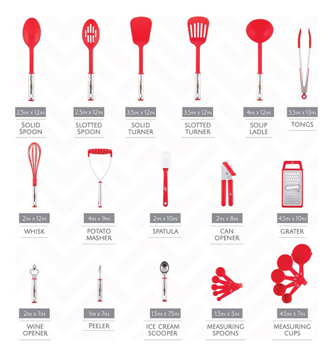 Juego De Utensilios De Cocina (24 Unidades, Nailon Y Acer...