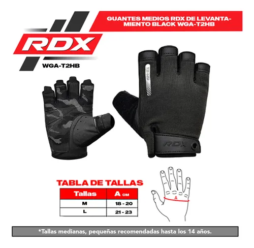 Guantes Medios Rdx De Levantamiento Black Wga-t2hb