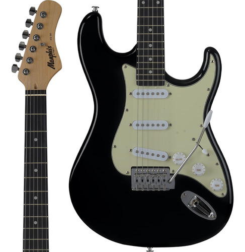 Guitarra Memphis Mg-30 Mg30 Bks Df/mg Black Satin