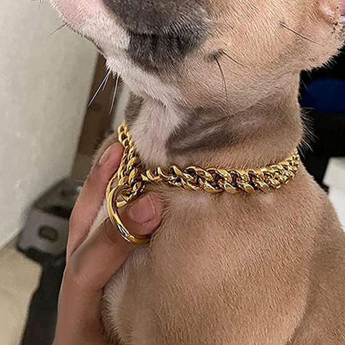 Cnn Collar Cadena Para Perro Grande, Gargantilla Cubana Y