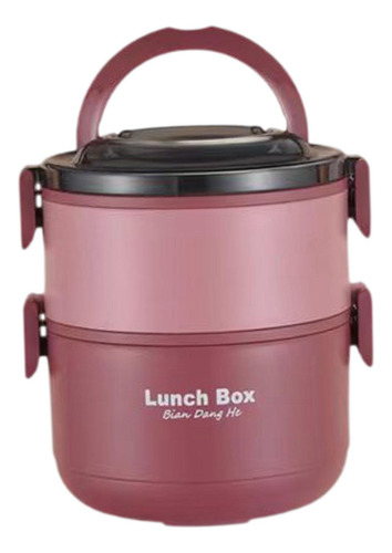 Fiambrera Para Adultos, Contenedor De Almuerzo Rojo 2 Capas