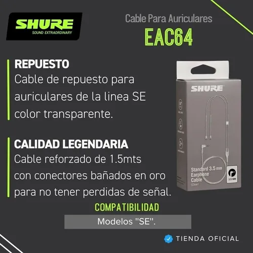 Cable para auriculares repuesto sale