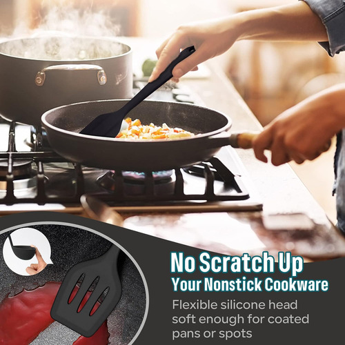 Juego De Utensilios De Cocina De Silicona Con Soporte Para C
