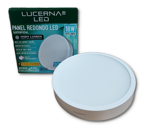 Panel Led Superficial Lucerna 18w 6 Pulgadas 2 Años Garantia