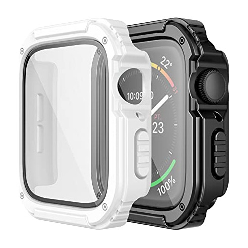 2 Fundas Con Templado Apple Watch 3/2/1 42mm Blanco / Negro