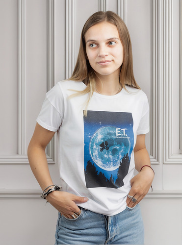 Polera Mc Mujer E.t Alien Blanco