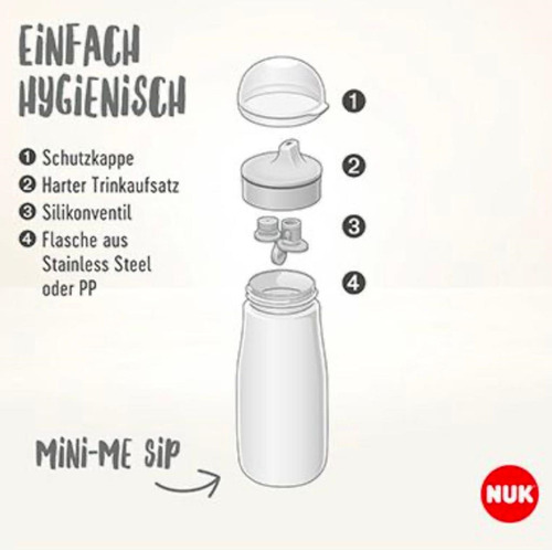 Vaso Nuk Mini Me Flip 450 Ml Con Tapa 2 En 1 Color Verde