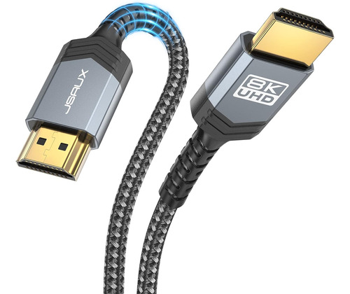 Cable Hdmi Jsaux, Largo De 3.05 M, 48 Gbps, 8k, Gris