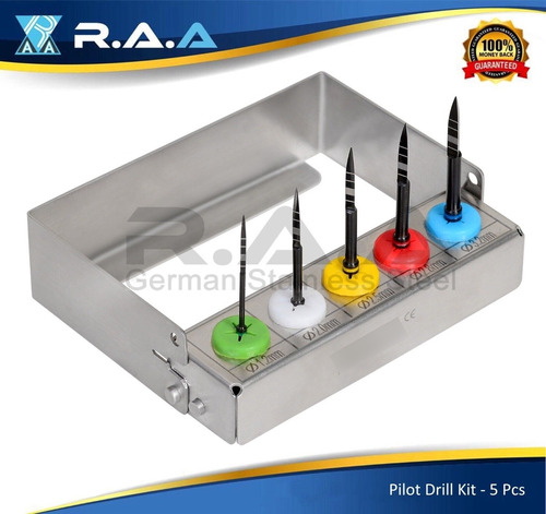 Fresas Lanzas Para Implante Dental Kit X5 + Fresero Autoclav