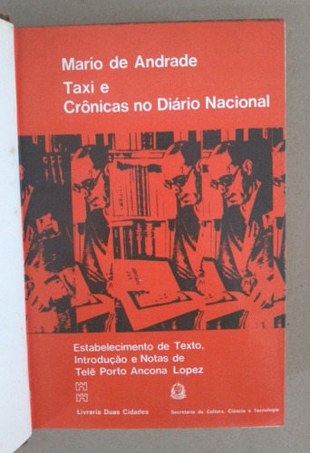 Taxi E Crônicas No Diário Nacional - Mário De Andrade