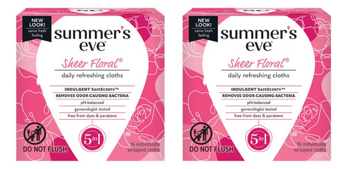 Summers Eve - Panos De Limpieza (16 Unidades), Diseno Floral