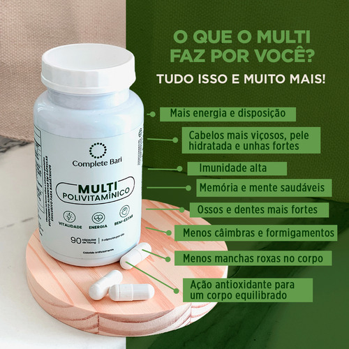 Kit 2 Complete Bari Multi Polivitamínico 90 Cápsulas Oring