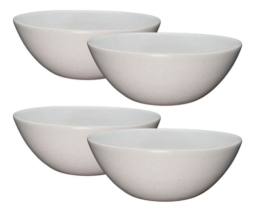 Kit 4 Bowls De Ceramica Sopoeira Cumbuca Para Caldos 400ml Cor Branco