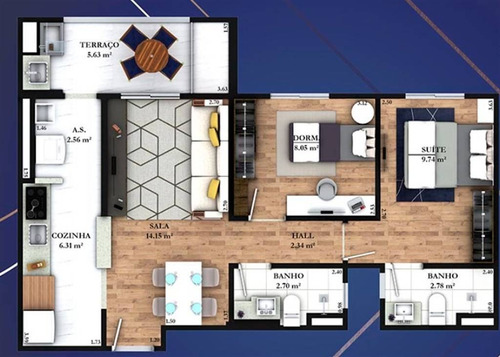 Imagem 11 de 18 de Apartamento, 2 Dorms Com 63.86 M² - Guilhermina - Praia Grande - Ref.: Dsh57 - Dsh57