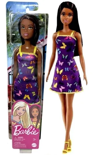 Boneca Barbie Quero Ser Atriz de Cinema Mattel Vestido Roxo