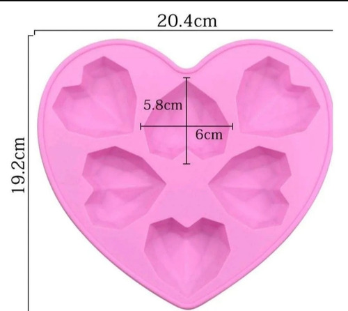 Molde De Silicón Corazón Geométrico 