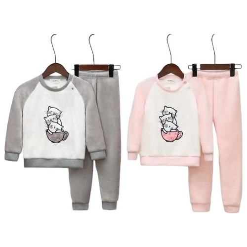 Pijama Polar Ultra Suave Bebe Niña Diseño Gatitos